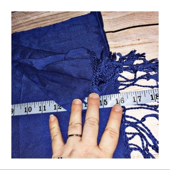 Royal Blue Soft Solid Plain Scarf - Picture 6 of 6